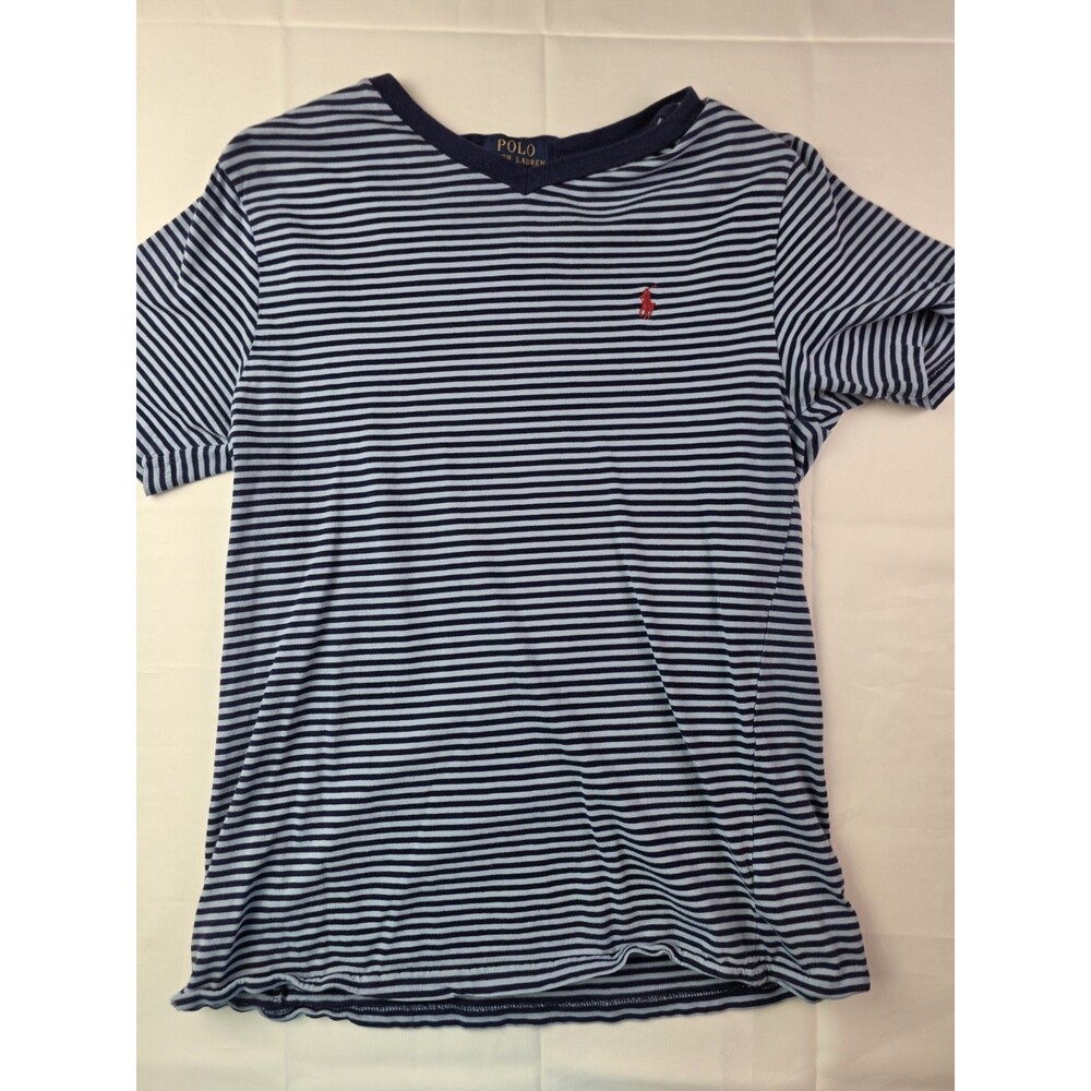 Polo Ralph Lauren Youth 14-16 Blue Striped Short Sleeve Shirt